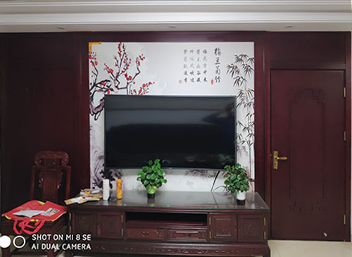 芜湖中式家庭装修电视柜效果展示