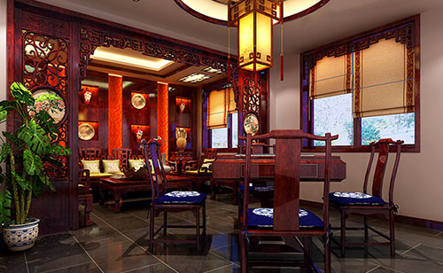 芜湖古典中式风格茶楼包间设计装修效果图